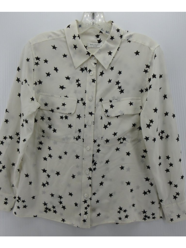 Equipment Top Small Silk Board Shirt Button Up Aop Stars Woven *